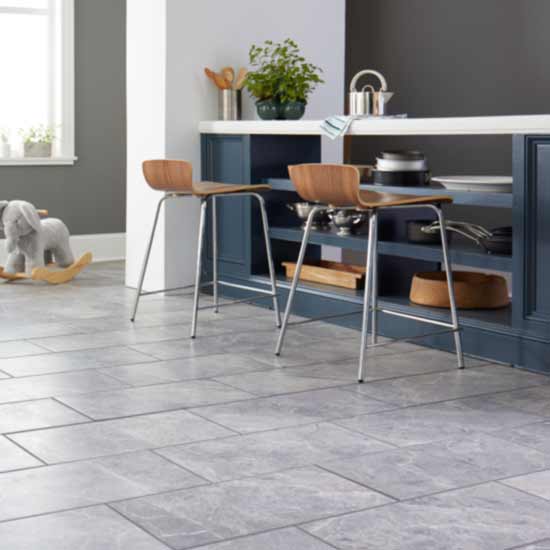grey tile in kitchen